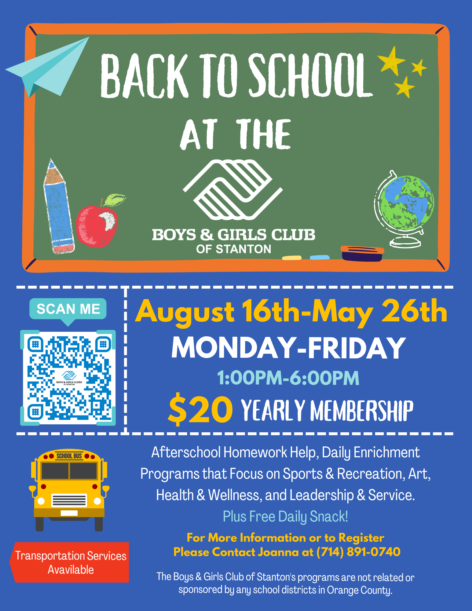 The Boys & Girls Club of Stanton - 2022-23 Afterschool Program